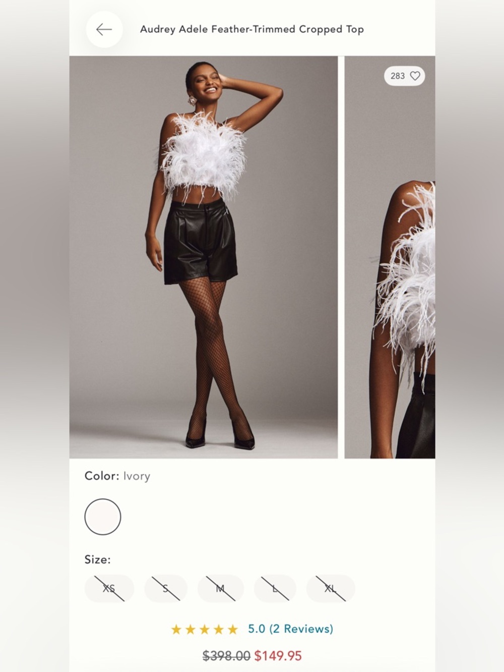 Audrey Adele Feathered Top - Picture 3 of 3